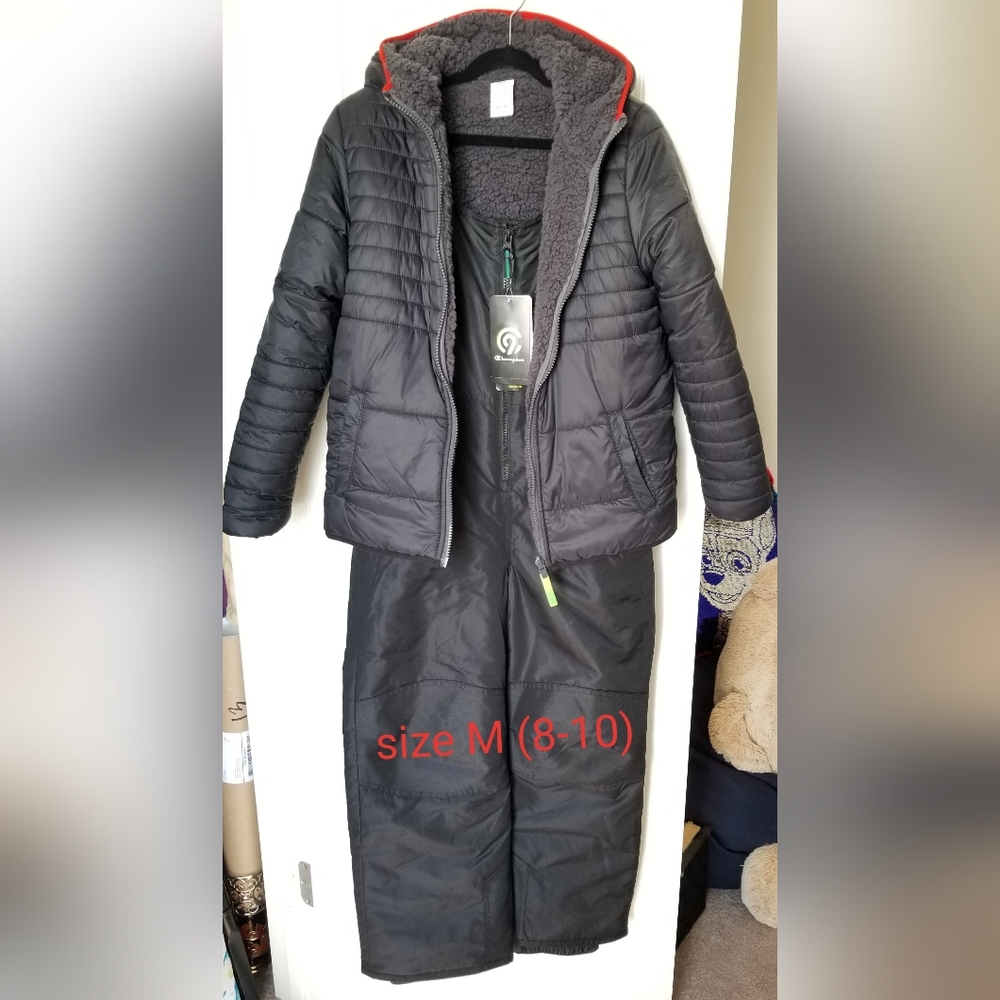 Black Quilted Jacket and Pants Set